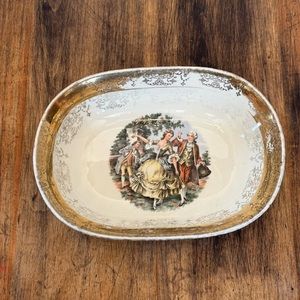 Antique 1920s 9.5" Oval Vegetable Bowl By Sabin 22K Gold